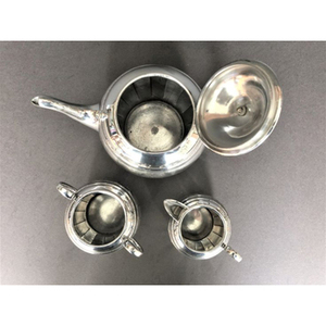 ชุดน้ำชาและกาแฟทำจากโลหะอุปกรณ์เครื่องเงินชุดชากาแฟขัดเงากระจกสำหรับใช้รับประทานอาหารออกแบบอย่างยอดเยี่ยม - Product Image 5