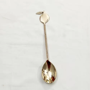 Cuillère à soupe en laiton fait à la main avec des articles d'ustensiles de cuisine en acier miroir de bonne qualité - Product Image 2