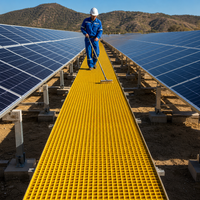 Passerelle de nettoyage de panneaux solaires GRP, grille antidérapante en fibre de verre FRP de 30 mm, panneau OEM