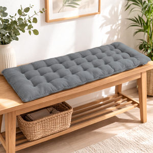 Cojín para Banco de Interior y Exterior con Funda con Cremallera, Relleno de Fibra Hueca, Almohadas Lumbares y Cojines para Asiento - Product Image 1