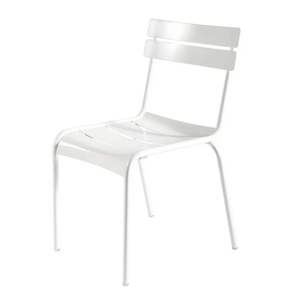 Sedia da pranzo moderna in metallo bianco per esterni - Product Image 1