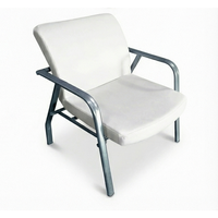 Chaise d'attente de haute qualité, moderne, en similicuir, avec cadre en métal thermolaqué, accoudoirs et embouts de pieds, mobilier commercial