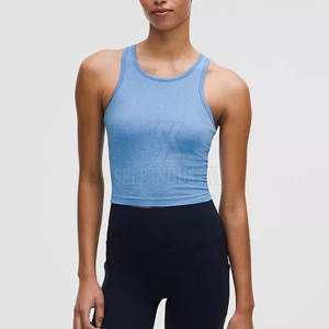 Best Selling Women's Yoga <b>Crop</b> <b>Top</b> Unique Style Comfortable Lightweight Seamless Design with Front Logo Breathable Feature - Product Image 1