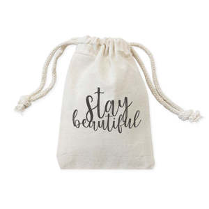Paquete de 6 Bolsas de Regalo de Boda de Algodón Stay Beautiful - Product Image 1
