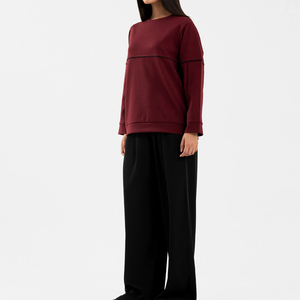 เสื้อสเวตเชิ้ตผ้าฟลีซปักลายตามสั่งสำหรับผู้หญิง สไตล์ลำลอง พิมพ์ลายนูน ผ้าฝ้ายทรงโอเวอร์ไซส์ คอกลม - Product Image 4