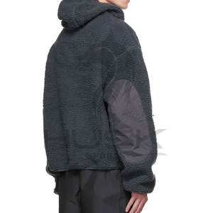 Wholesale OEM Street Wear <b>Men</b> Long Sleeve Patch Front Pocket Polar <b>Fleece</b> <b>Hoodie</b> - Product Image 3