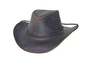 Sombrero de vaquero de cuero genuino Unisex hecho a mano sombrero de paja atemporal con función impermeable fiesta de viaje y Pesca - Product Image 2