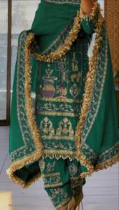 ชุดแต่งกายสำหรับปาร์ตี้ดีไซน์เนอร์ใหม่เสื้อ doti salwar และ dupatta แบบปักและลำดับการทำงาน - Product Image 5