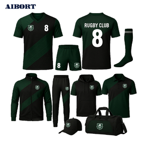 Conjunto de Camiseta y Pantalones Cortos de <span class=keywords><strong>Rugby</strong></span> Aolan de Secado Rápido, Alto Rendimiento, Ajuste Delgado y Transpirable, 100% Poliéster para Equipos Personalizados - Product Image 1