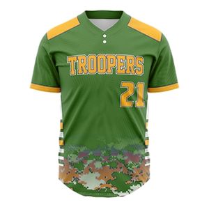 Camiseta de béisbol y softbol de camuflaje para hombre personalizada de alto rendimiento, superventas, ropa deportiva sublimada impresa transpirable - Product Image 5