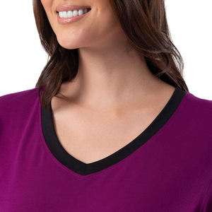 Ensemble décontracté deux pièces pour femme, en toile unie, au-dessus du genou, tissu de haute qualité, écologique, respirant, manches courtes - Product Image 2