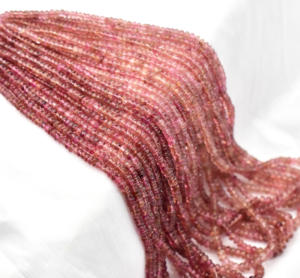 Cuentas de turmalina de rubelita Rosa natural, pulido suave redondo, todos los tamaños disponibles, cuentas de turmalina genuinas de cristal - Product Image 3