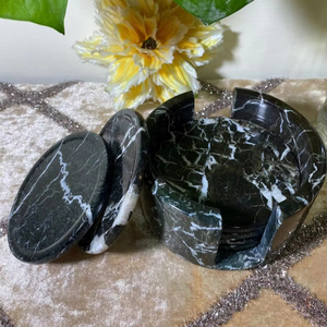 Ethnic Handcrafted Classic Style Carved Wooden <b>Coaster</b> Set Traditional Art Stone <b>Drink</b> Pads <b>for</b> Retailers and Souvenirs - Product Image 1