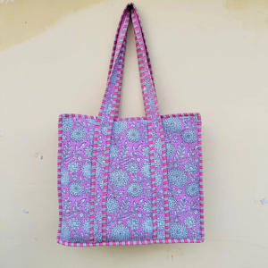 Handmade 100% Cotton Women's <b>Vintage</b> <b>Tote</b> <b>Bag</b> Floral Printed Trendy Fashionable Shoulder <b>Bag</b> Zipper Closure Spring Year-Round - Product Image 1