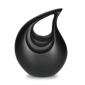 Urnas de cremación decorativas de aluminio diseñadas con acabado recubierto de negro perfecto para cenizas - Product Image 1