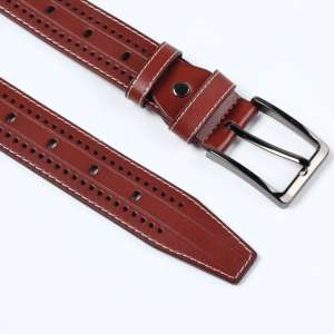 High Quality Genuine Leather Steel Buckle Breathable Waterproof Durable Stylish & Comfortable <b>Belt</b> for Jeans <b>Suits</b> Everyday Wear - Product Image 3