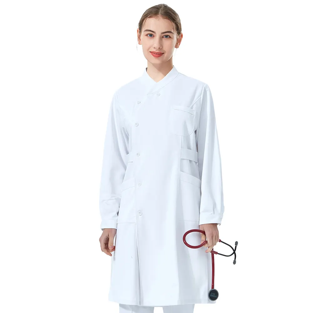 Profesyonel beyaz mont cerrah veteriner Lab Robe Premium dayanıklı klinik Pet hastane kişiselleştirilmiş doktor için Lab elbise