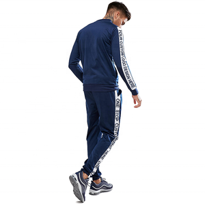 Traje de jogging ajustado a rayas de invierno para hombre, chándales de algodón de primera calidad con tejido polar, último diseño, 2017 - Product Image 2