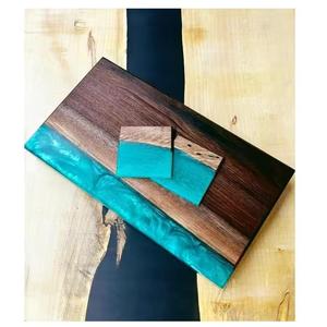 Sous-verres ronds en bois de résine pour le bureau à domicile ou la pendaison de crémaillère de Noël pour une utilisation sur la table - Product Image 4