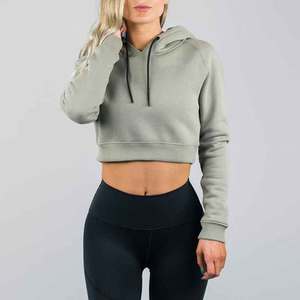 เสื้อครอปมีฮู้ดสำหรับผู้หญิงเสื้อครอปมีฮู้ดพิมพ์ลายผ้าฟลีซสกรีนแบบเกาหลี - Product Image 2