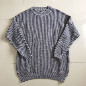 Pull en tricot ample à épaules tombantes pour femme, en laine douce et acrylique, col rond, manches longues, confortable, mode hiver - Product Image 2