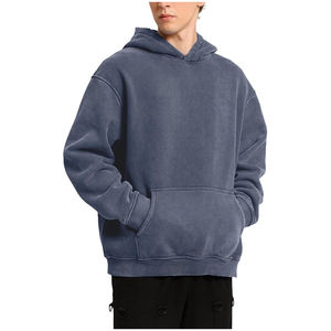 La última Sudadera con capucha de lavado ácido de gran tamaño para hombres, ropa de calle, sudaderas con capucha Vintage personalizadas, proveedor a granel, fábrica de ropa - Product Image 3