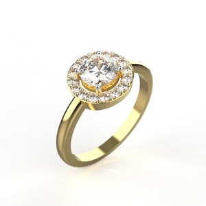 Avarta Jewellery 50 Cents Halo Solitaire Bague - Product Image 1