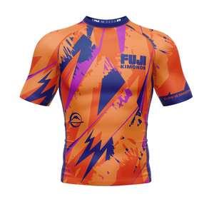 87% Polyester 13% Élasthanne Cou 4 voies Stretch Double Couche Tissu Compression Chemises Rash Guard 2025 Bright Way International - Product Image 4