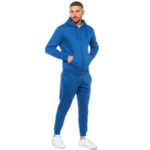 Venta al por mayor personalizado de los hombres de peso pesado de gran tamaño Zip Hoodies Jogger Sweatsuit moda estampado grueso algodón transpirable invierno flaco - Product Image 6
