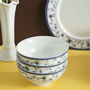 Cuenco de arroz de cerámica OEM de 4,4 pulgadas, diseño de patrón Floral, cuenco de sopa de cerámica, superventas, porcelana al por mayor para restaurante de alta calidad - Product Image 1