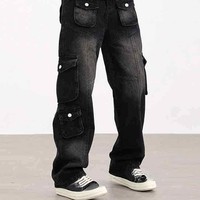 Nouveau pantalon de jogging en toile pour homme, haute qualité, personnalisé, style décontracté droit, délavé, imperméable, pour l'hiver 2024