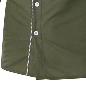 เสื้อเชิ้ตแขนยาวมีกระดุมสำหรับผู้ชาย, เสื้อลำลองทรงสลิมฟิตคอปกลายสก็อตระบายอากาศได้ดีในฤดูใบไม้ร่วง - Product Image 4