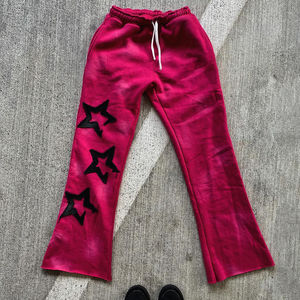 Pantalones de chándal de cintura alta con estampado personalizado para hombre, pantalones de chándal holgados de talla grande, forro polar de algodón de rizo francés, diseño vintage desteñido al sol - Product Image 1