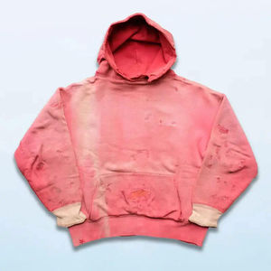 Dernière conception de sweat à capuche streetwear personnalisé sans ficelle polaire vierge vintage double couche lavage à l'acide soleil délavé sweats à capuche en détresse - Product Image 1