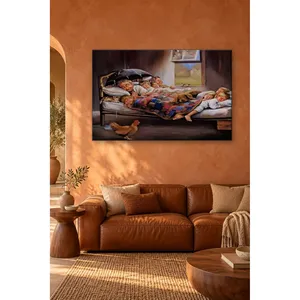 Fida Grandfather Sleeping Under Umbrella with Grandchildren <b>Canvas</b> Print - Product Image 4