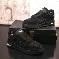 Chaussures de skate décontractées pour hommes avec strass, design haut de gamme unique, tendance, mode, personnalité, style streetwear