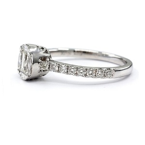 Bague en or blanc massif 18 carats avec diamants naturels baguette en grappe, logo personnalisé, qualité supérieure, pour femme, classique, mariage, fiançailles - Product Image 2