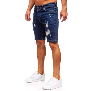2025 venta al por mayor pantalones cortos de mezclilla lavados con bordado personalizado transpirable pantalones cortos de mezclilla holgados para hombres pantalones cortos de mezclilla para hombres OEM - Product Image 2