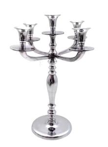 Soportes de vela de cinco brazos de aluminio La plata se llama candelabro Los candelabros son un tipo de soporte de vela que tiene múltiples brazos - Product Image 5