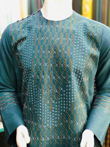 Traje Étnico Afgano Salwar Kameez Musulmán para Hombre, Vestido Afgano Transpirable con Bordado Estampado, Trajes Islámicos de Moda - Product Image 2