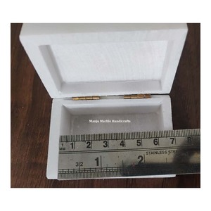 Attractive Handmade Design Pure White Marble Inlaid <b>Box</b> With Mother Of Pearl Material For Jewelry Gifts Item And Ramdaan Special - Product Image 2