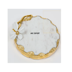 Posavasos de borde dorado y mármol de lujo, posavasos decorativos de diseño de mármol - Product Image 1