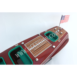 CHRIS CRAFT TRIPLE COCKPIT 50cm MODÈLE DE BATEAU EN BOIS/BATEAU DE VITESSE ARTISANAL POUR LA DÉCORATION/ - Product Image 3