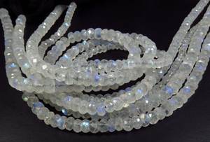 ลูกปัดพลอยมูนสโตนธรรมชาติขนาด3-4มม. ตัดเป็นชิ้นเล็กสีรุ้ง14 "เส้น - Product Image 5