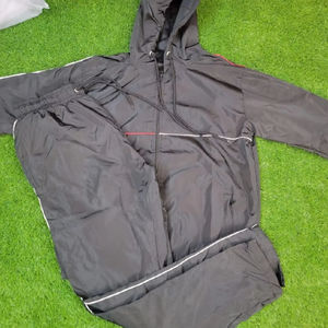 Chándal personalizable de alta calidad respetuoso con el medio ambiente cintura elástica transpirable ligero sólido conjunto de invierno frontal personalizable - Product Image 1