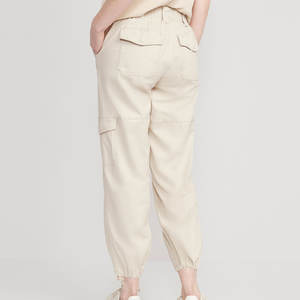 Most Selling <b>Women</b> <b>White</b> Colour Basic Cargo Sweatpants With <b>Elastic</b> <b>Waist</b> and Side Pockets <b>Women</b> Casual <b>Trousers</b> - Product Image 6
