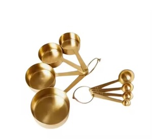 Ensemble de tasses et de cuillères à mesurer faites à la main, tasses à mesurer en acier inoxydable pour la pâtisserie et la cuisine - Product Image 3