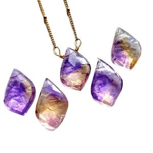 Natural Ametrine Fancy Briolette Beads <b>Necklace</b> 92.5 Sterling Silver 18"<b>Long</b> Handmade Gemstone Jewelry Manufracture - Product Image 1