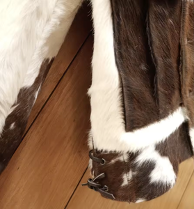 Chaqueta de Cuero con Pelo de Primera Calidad para Mujer, 100% Poliéster, Estilo Vintage, Abrigo de Piel Hecho a Mano, Premium, Sólido, Hasta la Rodilla - Product Image 5