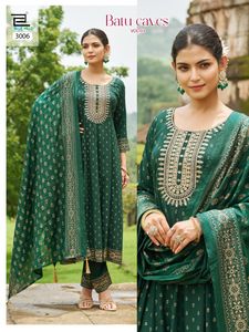 Blue Hills Batu Caves Vol 3 Colección Estilo indio pakistaní Bordado de rayón Mujeres Kurta/Kurti Ropa de fiesta de secado rápido Azul - Product Image 6